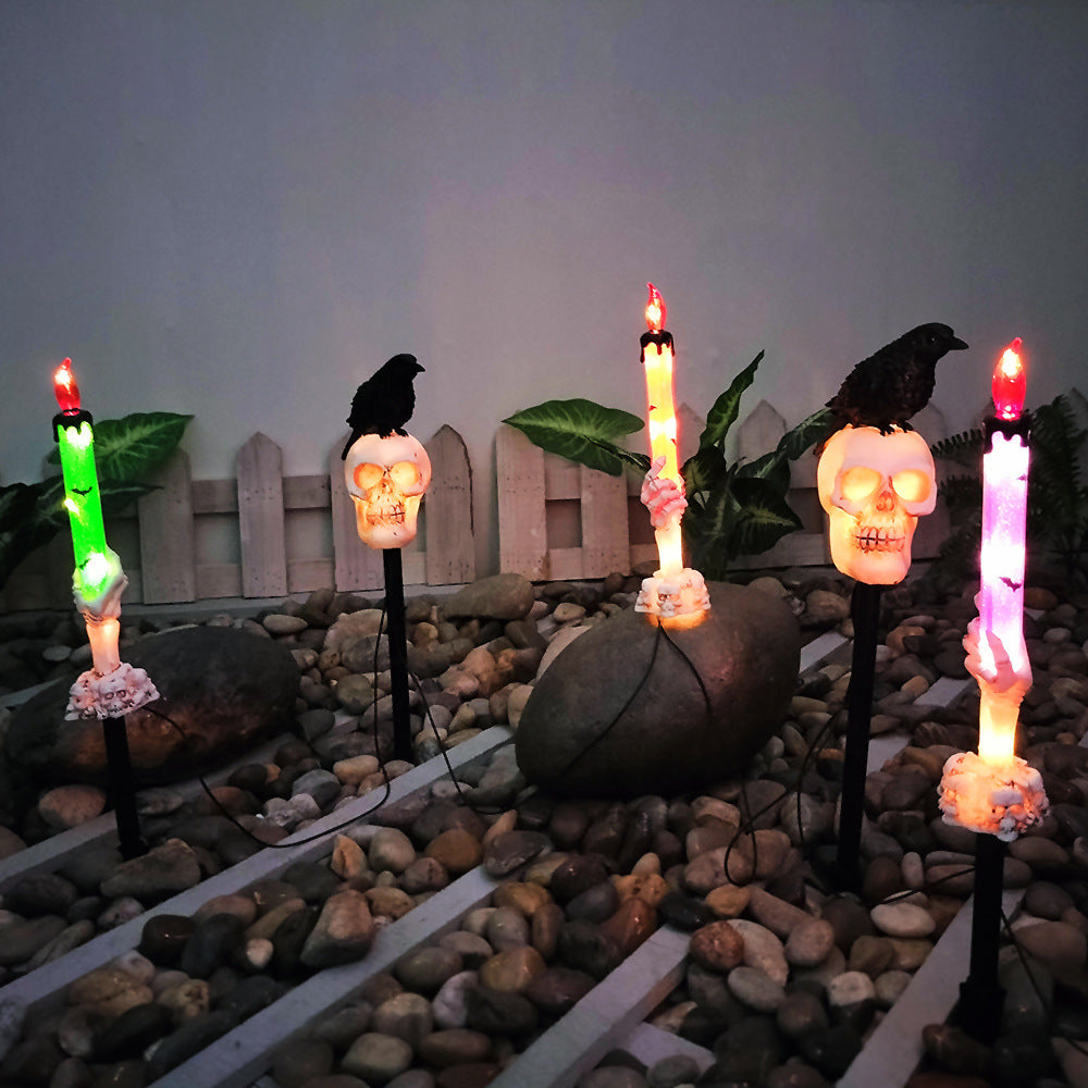 New solar outdoor courtyard Halloween pumpkin lantern resin craft garden ghost festival atmosphere decoration ground plug