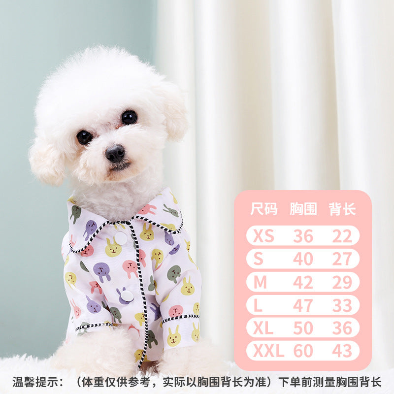 Factory direct sales of high-quality pet clothes, European, American and Korean version, French style pet clothes, dog pajamas