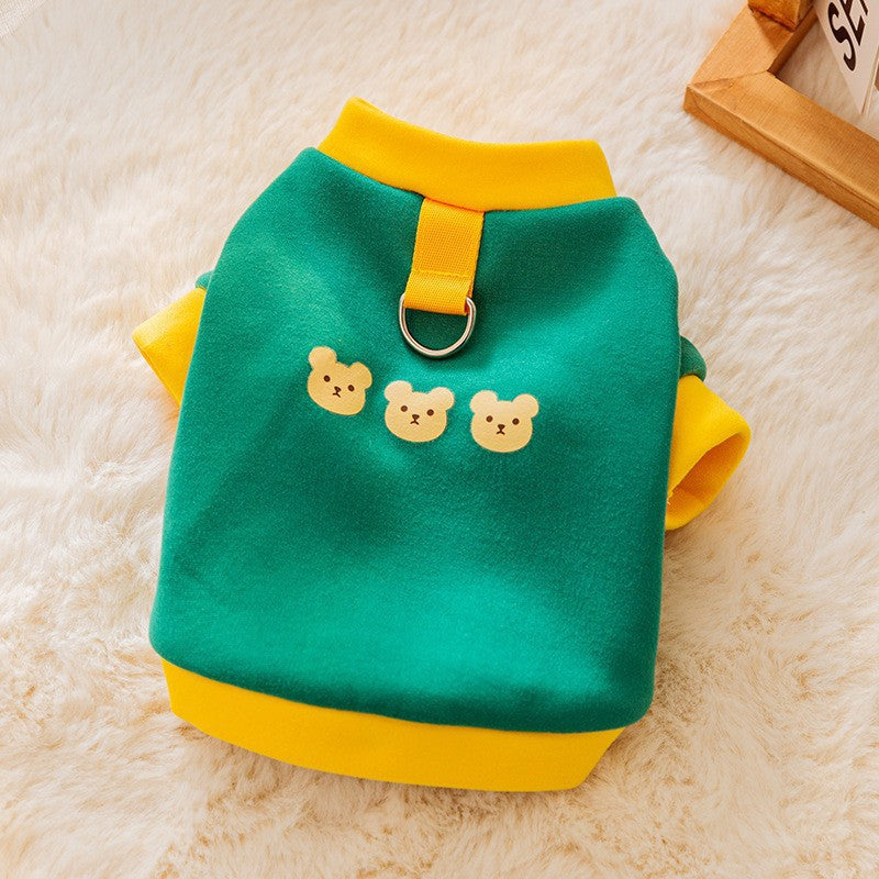 Autumn and winter dog clothes thin fleece warm hooded sweatshirt funny cat two-legged pet clothes Teddy transformation outfit