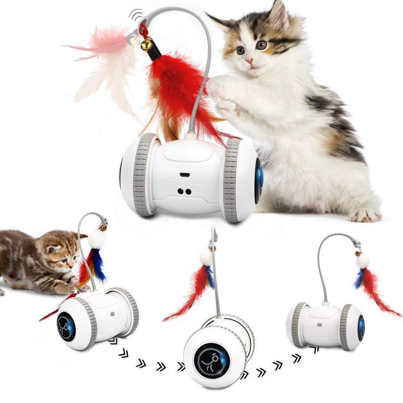 Electric automatic cat toy balance car cat toy stick feather self-entertainment pet cat toy cat boredom