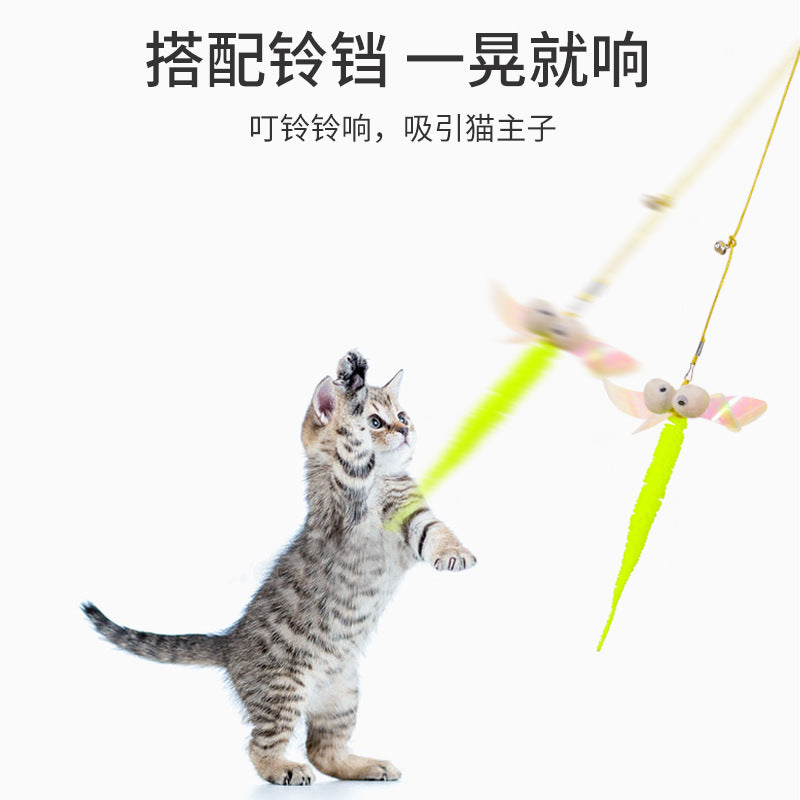 New cat teaser stick toy hanging door pet cat felt toy retractable catnip hanging cat teaser toy