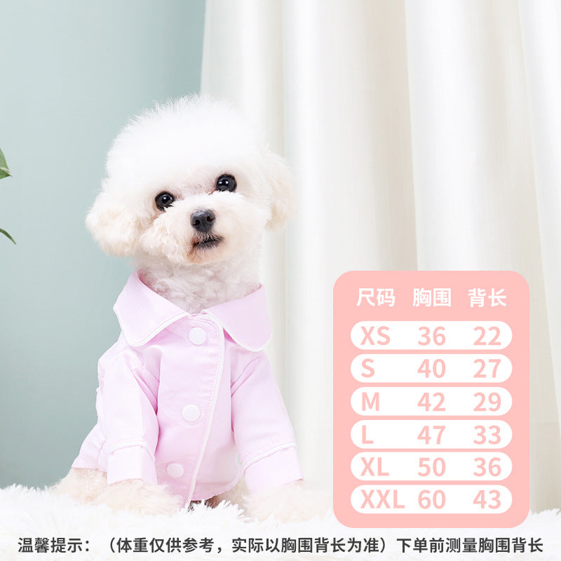 Factory direct sales of high-quality pet clothes, European, American and Korean version, French style pet clothes, dog pajamas