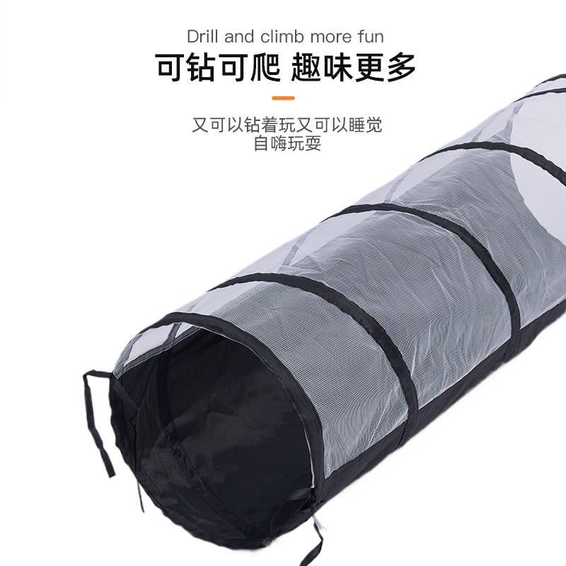 Cross-border new outdoor folding cat tunnel tent two-piece cat bed toy household pet cat channel wholesale