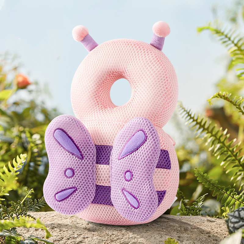Turtle baby head pillow spring and autumn breathable plush head pillow anti-fall baby protection pad toddler hat batch
