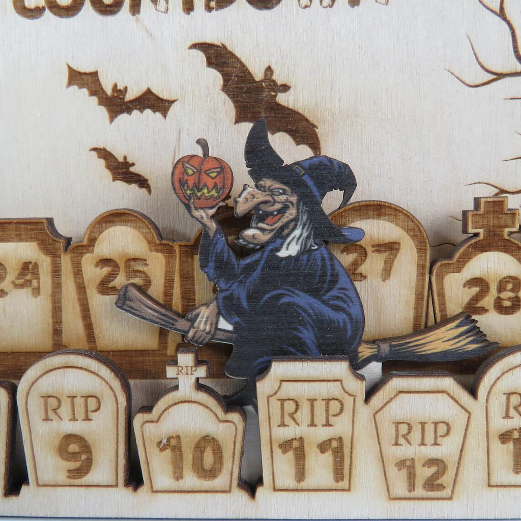 Wooden Halloween advent calendar 2023 new home Halloween advent calendar