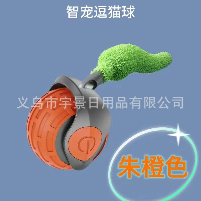 Cross-border hot-selling automatic cat ball, cat self-entertainment ball toy ball to relieve boredom artifact with rope jumping ball pet supplies