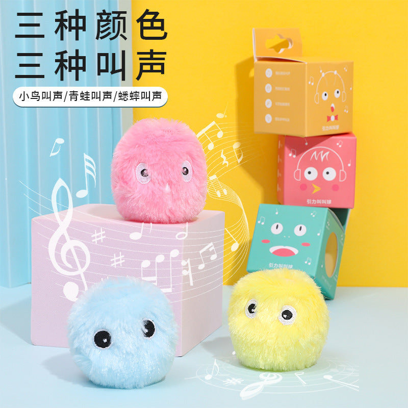 Cross-border new pet barking ball can make a sound self-healing cat toy ball amusing cat stick catnip gravity barking ball
