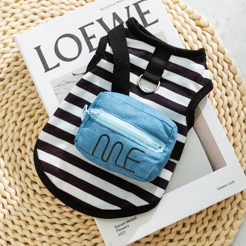 Three-dimensional small flower traction sling spring and summer thin dog clothes Teddy Yorkshire terrier small puppy pet clothes