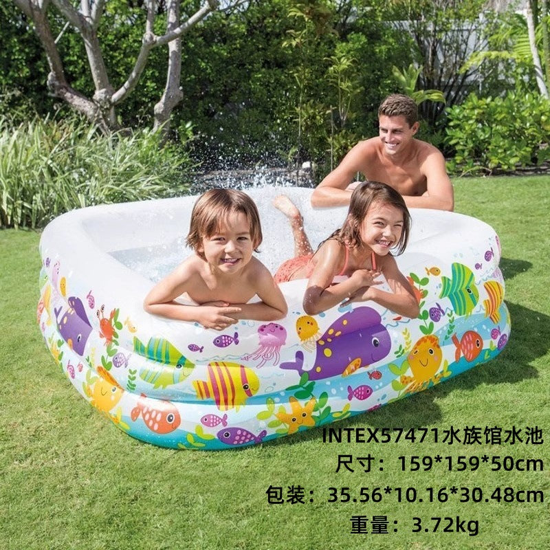 INTEX thickened swimming pool fishing pool inflatable ball pool baby paddling pool swimming pool home with slide swimming pool