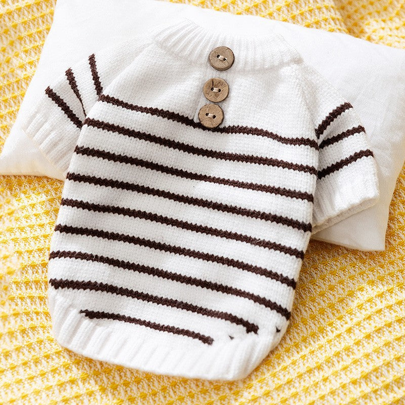 Spring and Autumn Pet Sweater Warm Small and Medium Puppies Teddy Bichon Pomeranian Knitted Cardigan Cat Dog Clothes