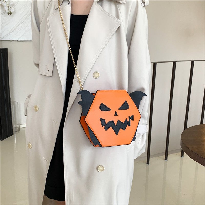 2023 autumn new funny pumpkin bag European and American Halloween niche design fashionable exquisite creative trend bag