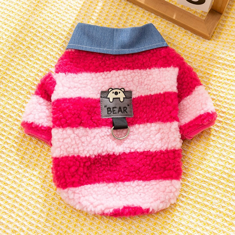 New autumn and winter Korean version dog cute cartoon small and medium-sized dog bear sweatshirt cat Teddy pet dog clothes