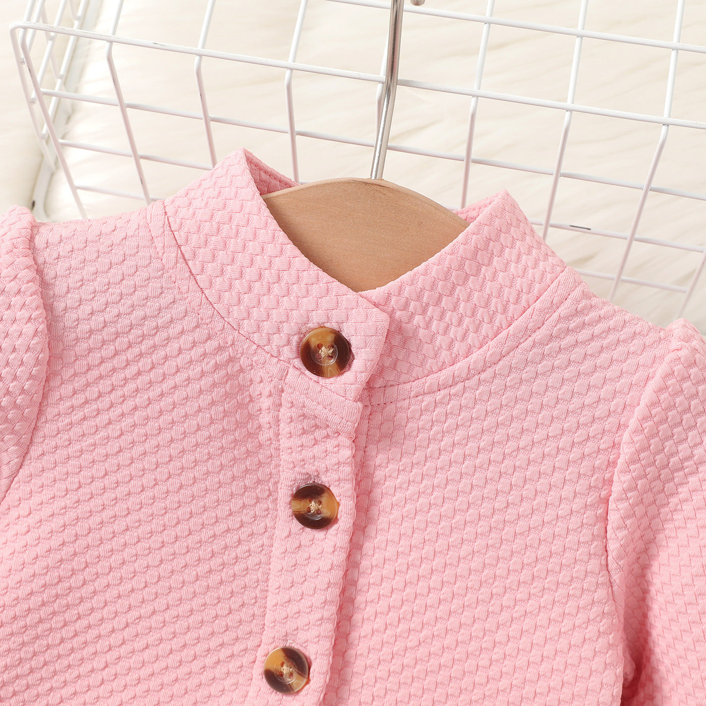 Baoxin children's clothing cross-border autumn and winter style baby sweet applique mesh dress solid color plaid coat two-piece set