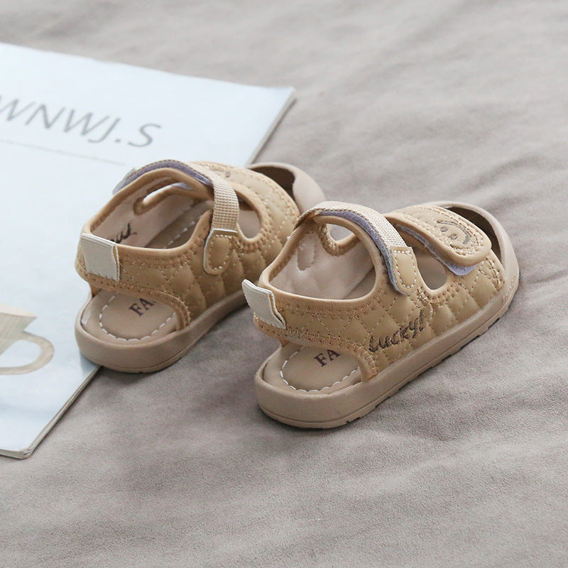 Summer Baotou toddler shoes sandals 0-2 years old smiley face children's shoes baby shoes anti-kick boys and girls baby shoes