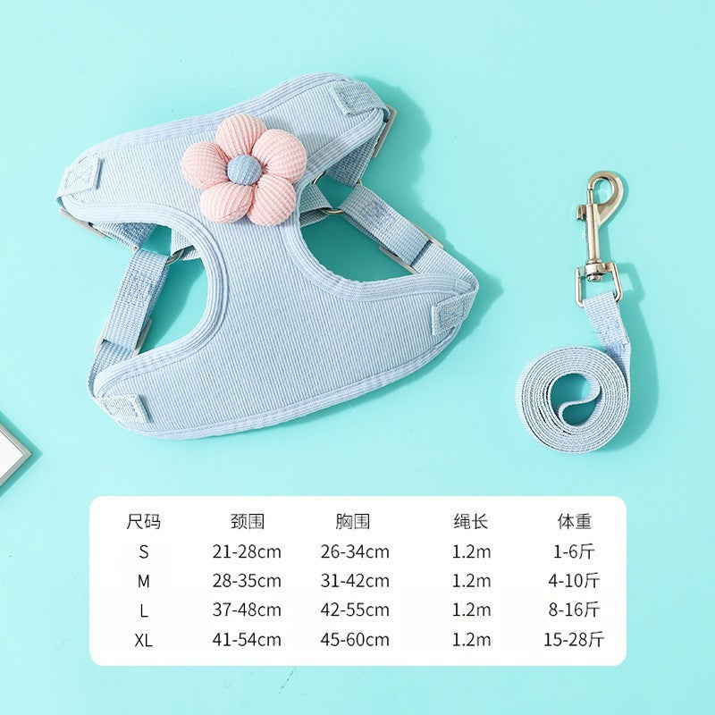 Pet leash, dog harness for outdoor use, pet clothes, dog leash, half-pack cat leash