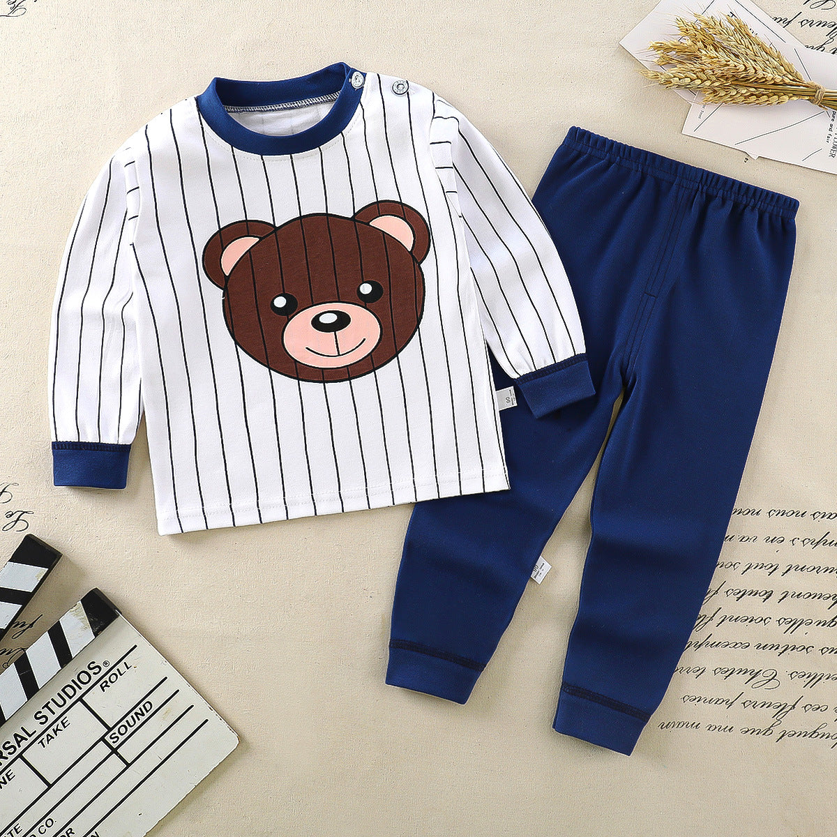 Children's underwear set cotton pajamas girls baby long johns cotton boys home clothes children's clothing wholesale