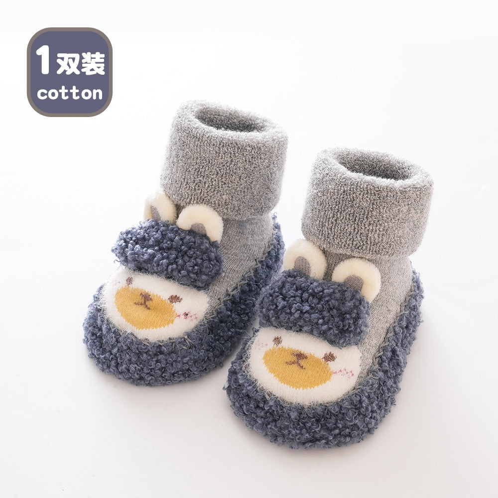 Liu Chengxing's new autumn and winter baby indoor non-slip floor socks for men and women baby toddler shoes and socks terry thickened socks