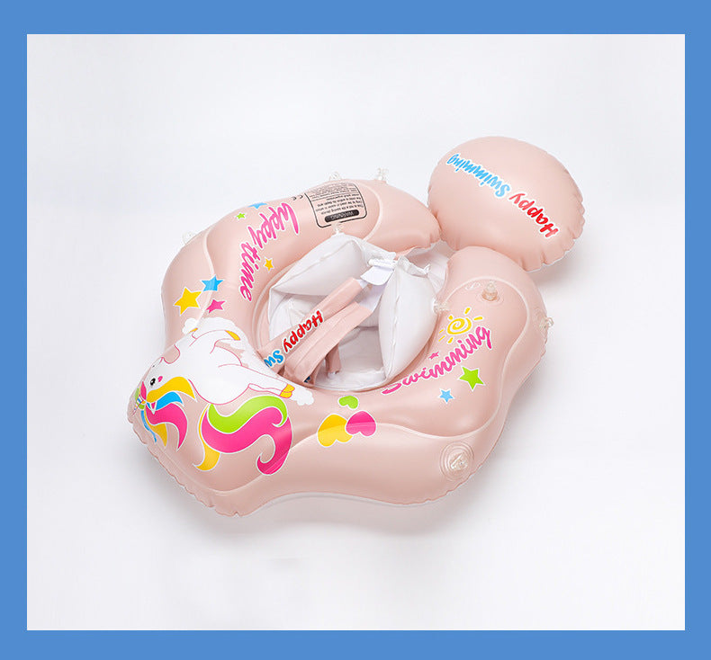 New style baby lying circle with roof children's swimming circle heightened airbag anti-rollover sunshade baby inflatable seat ring