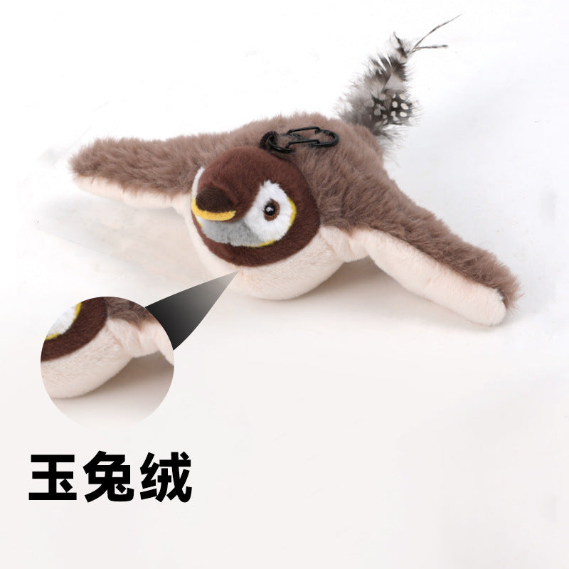 Popular pet plush toys flapping sound shaking bird electric cat toy pet self-hilarious simulation fish swinging wing bird