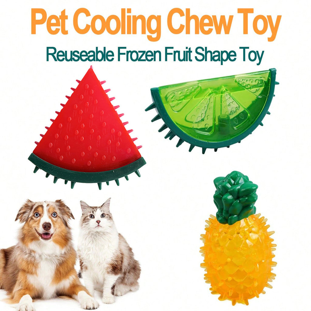 Pet Toys Dog Teething Sound Toys Pet Watermelon Pineapple TPR Anti-Bite Fruit Frozen Dog Toy