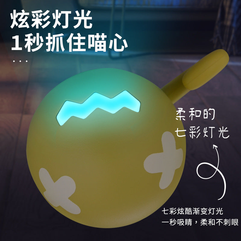 Pet cat toy fish bone rolling ball USB electric cat ball self-entertainment cat stick with replaceable feathers