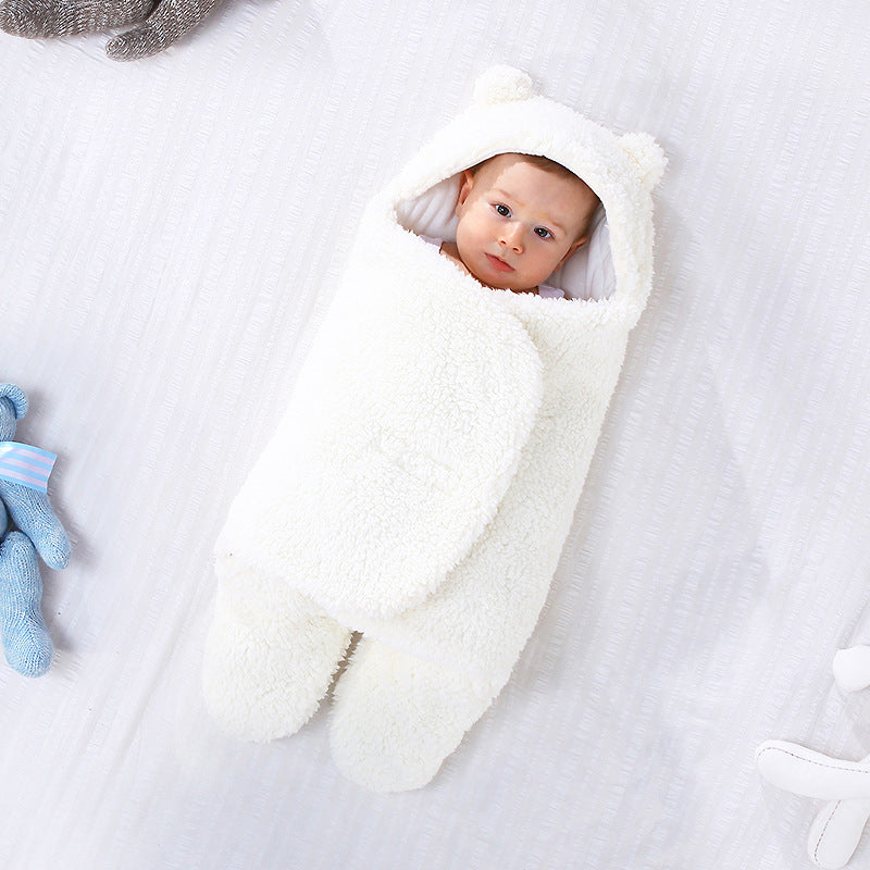Baby blanket winter newborn swaddle supplies newborn baby wrap outdoor swaddle clothes thickened sleeping bag spring and autumn