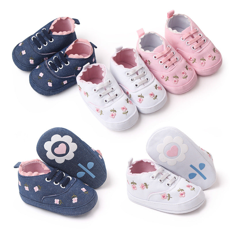 New foreign trade wholesale baby shoes denim embroidered baby shoes toddler shoes 1483