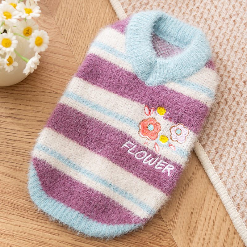 Autumn and winter joint cat clothes thick warm pullover sweater Teddy dog two-legged clothes pet clothes