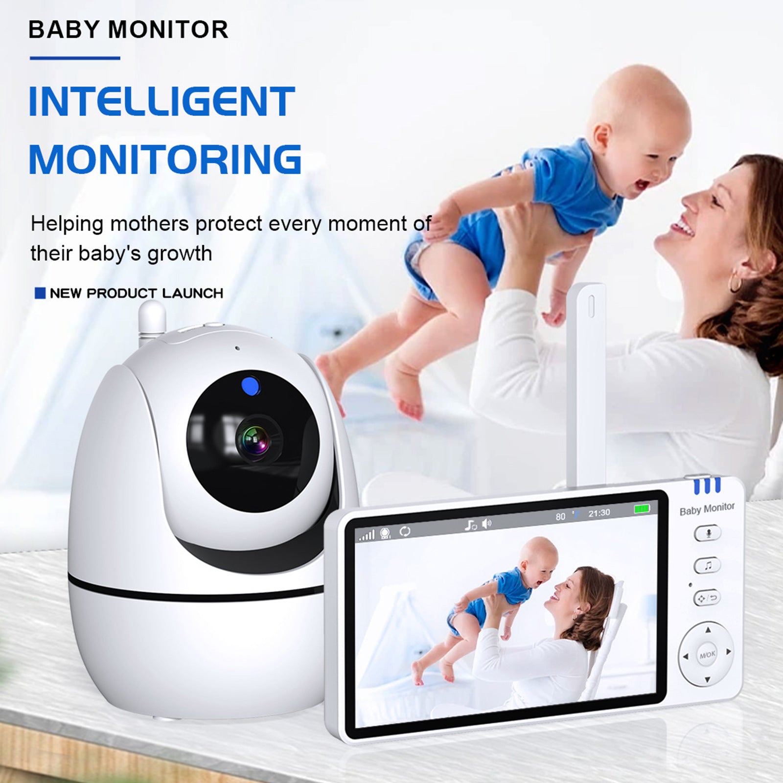 ABM501 baby monitor 5-inch HD display young children baby care device elderly safety monitor