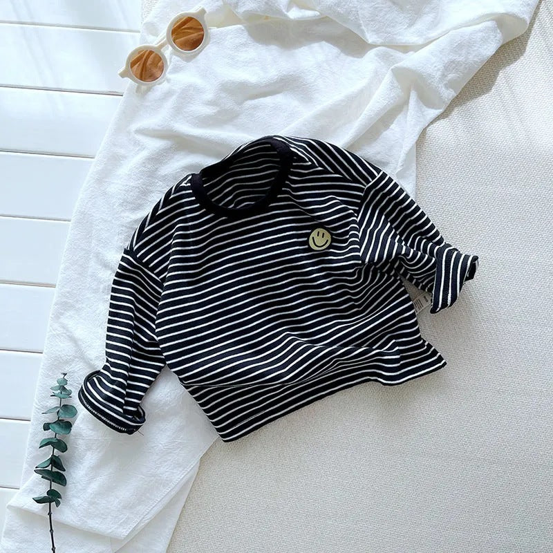 Children's long-sleeved T-shirt for boys and girls spring and autumn Korean version loose bottoming shirt baby autumn 2023 new tops elastic t