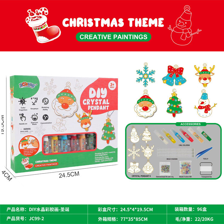 Children's baking-free glue painting crystal glue painting DIY Guka coloring pendant Christmas Halloween children's gift wholesale
