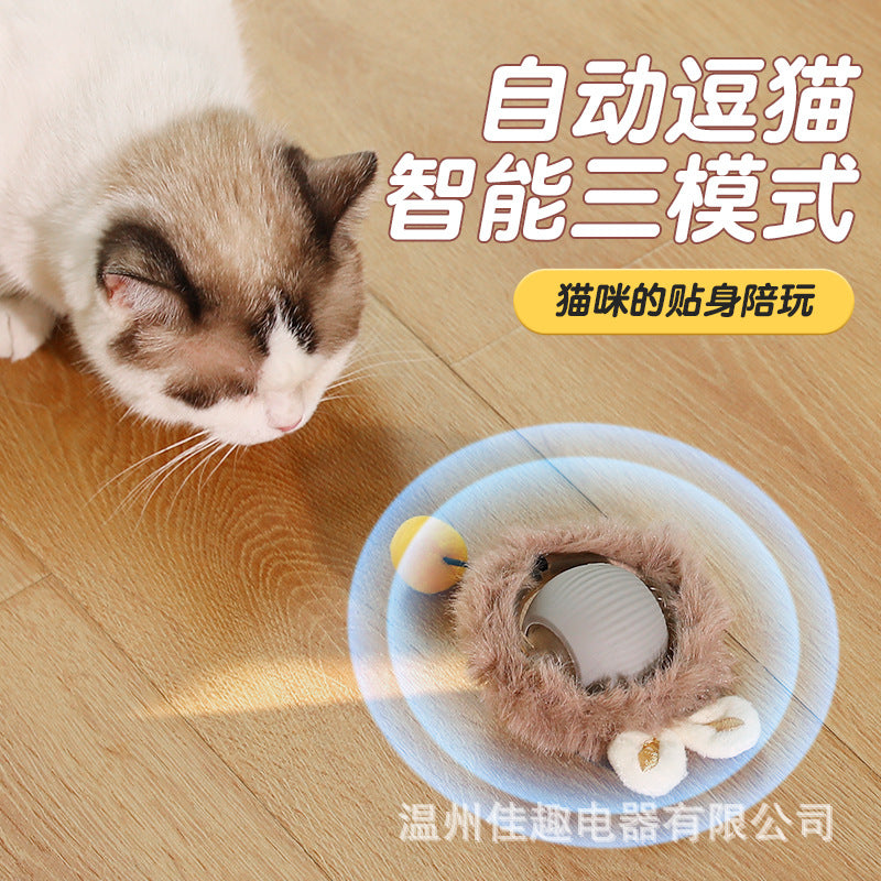 Cross-border cat toy ball self-entertainment ball to amuse cats rolling ball fur pet to relieve boredom plush cat amusing ball cat toy pet