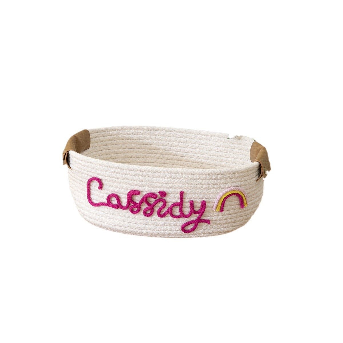 Etsy can be edited pet name name cute style cotton rope storage basket children's toy book storage basket oval