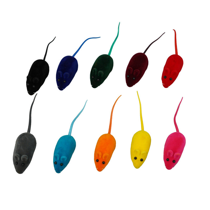 Yijie vinyl flocking little mouse to tease cat cartoon sound toy simulation mouse vinyl sound pet toys