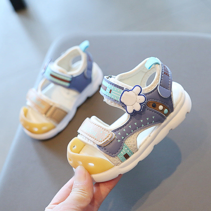 One piece of baby sandals 2024 summer children's functional shoes boys and girls small and medium children's closed-toe beach shoes toddler shoes