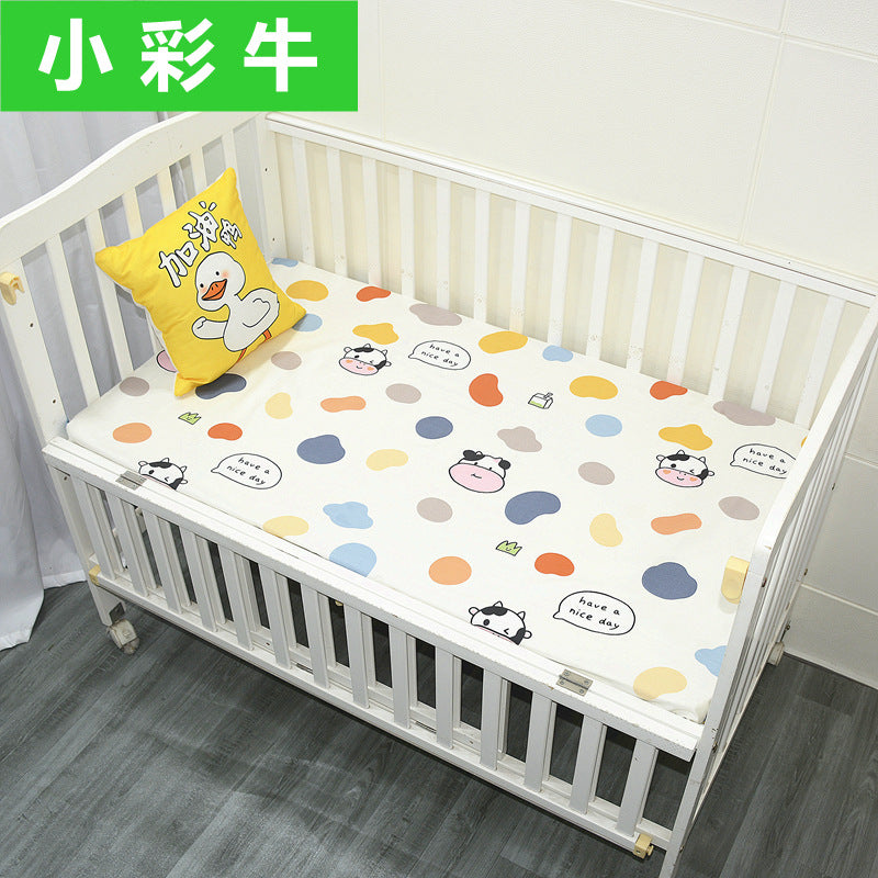Foreign trade pure cotton crib bed sheet baby maternal and infant products ins children cartoon bed cover wholesale