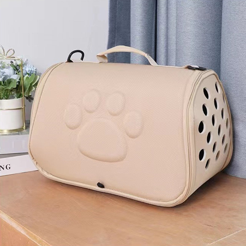 Messenger pet bag breathable foldable pet backpack large capacity two small cat bags outing portable bag in stock