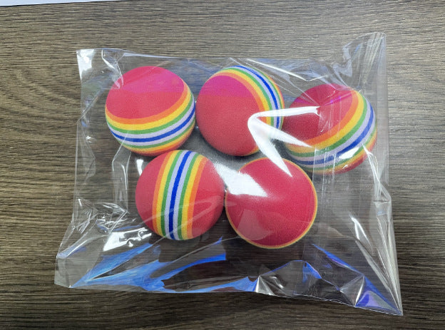 Rainbow toy ball cat solid elastic ball pet supplies kitten puppy ball toy cat ball EVA floating water