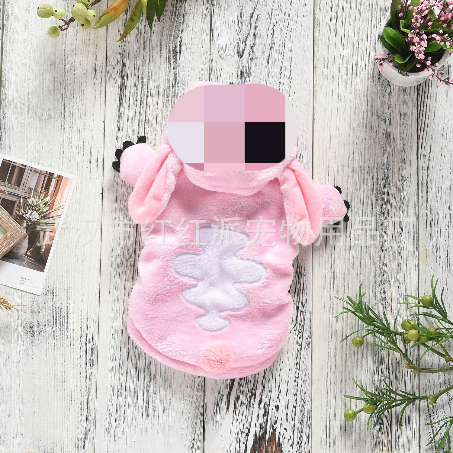 HONGHONG Stitch transformation costume winter flannel pet clothing cute two-legged dog clothes