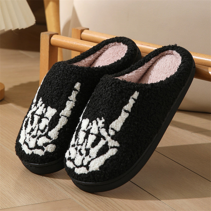 Halloween cross-border mushroom hot sale winter peach heart cotton slippers women wholesale indoor home rainbow plush warm slippers
