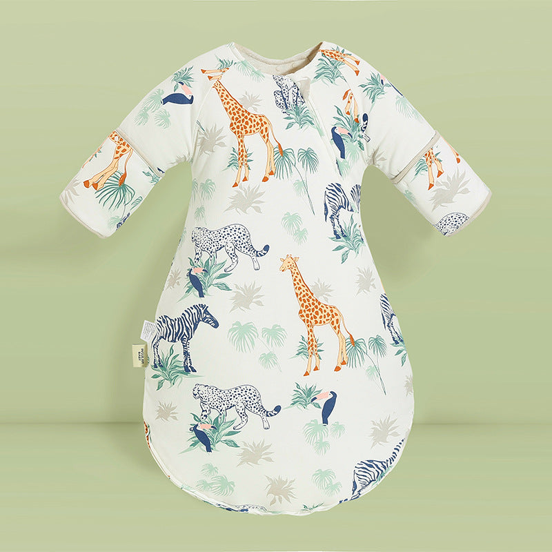 Baby A winter cotton anti-kick sleeping bag thickened children's bean velvet warm quilt soothing sleeping bag anti-kick quilt