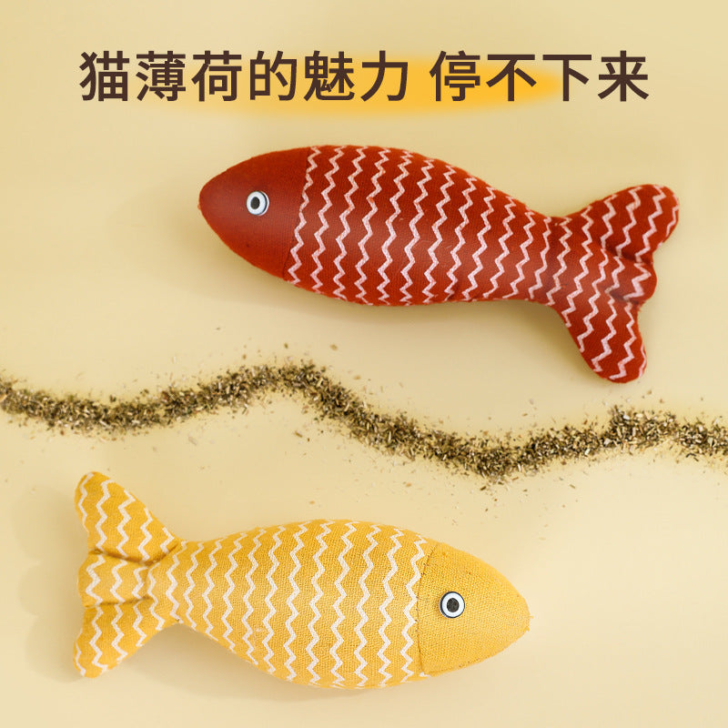 Extra Large Pet Catnip Fish Toy Cat Toy Cat Toy Cat Sackcloth Fish Self-Hi Catnip Doll Cat Toy
