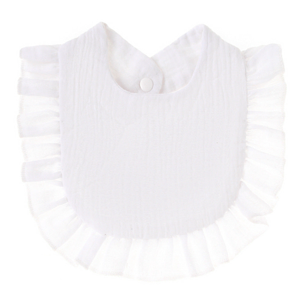 New baby bibs with ruffles Children's baby pure cotton gauze lace bibs bibs bibs cross-border