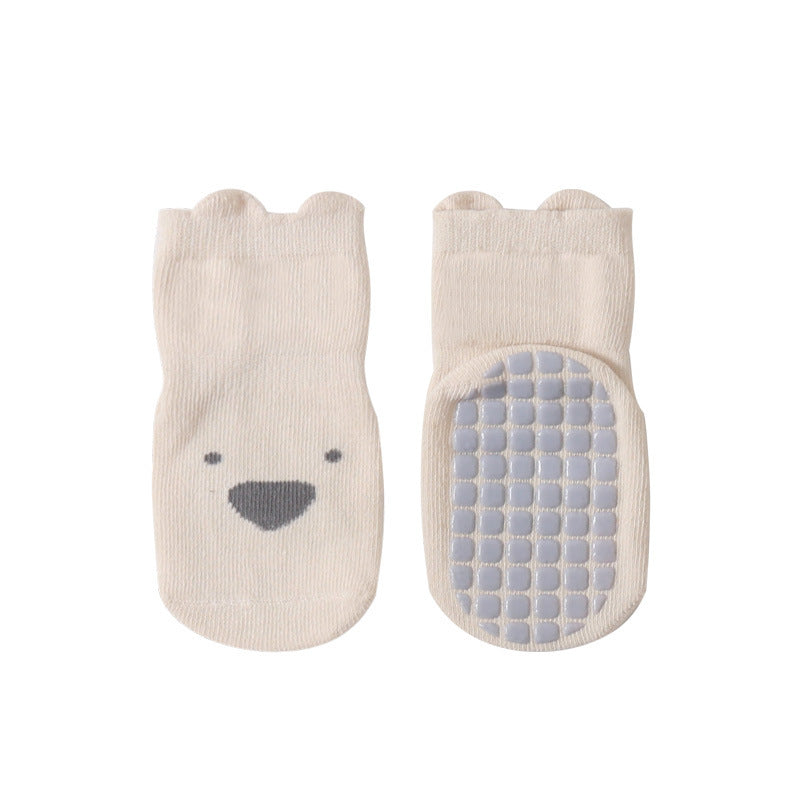 New spring and autumn children's floor socks combed cotton baby socks baby non-slip toddler socks cartoon middle tube cotton socks