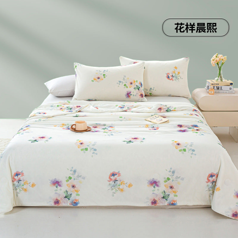 Summer A-class mother and baby grade cool silk summer cool quilt air conditioning quilt core solid color thin quilt gift ice silk summer quilt wholesale