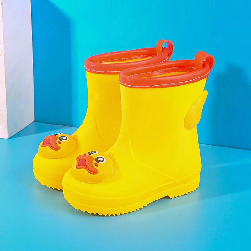 Children's rain boots kindergarten baby new style girls non-slip waterproof rain boots drawstring boy water shoes cartoon high
