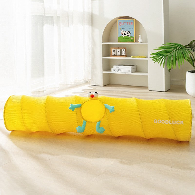 Cat Tunnel Cartoon Straight Foldable Cat Toy Self-Entertainment Easy Storage Boredom Relief Cat Channel Pet Supplies Wholesale