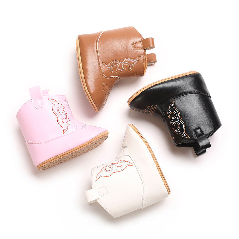 New style baby boots cute high quality soft PU non-slip sole spring and autumn fashion 0-1 year old newborn walking