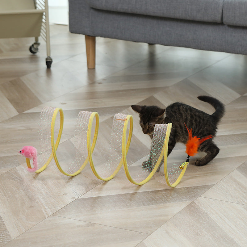 Pet Products Amazon New Type S Cat Tunnel Toy Foldable Channel Self-Hi Cat Toy