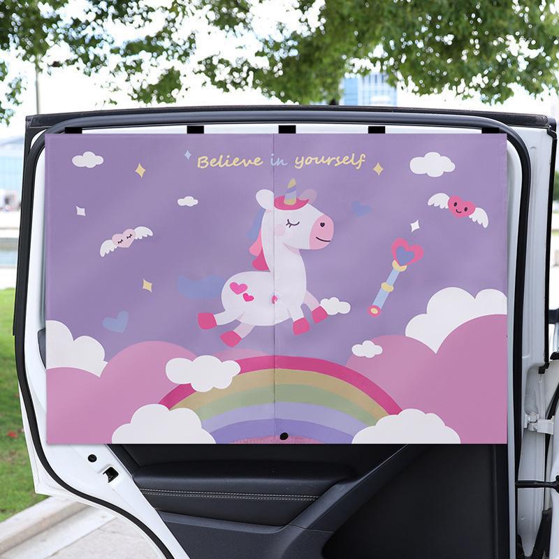 Car sunshade sun protection heat insulation visor car window baby light blocking artifact magnetic suction retractable curtain car curtain